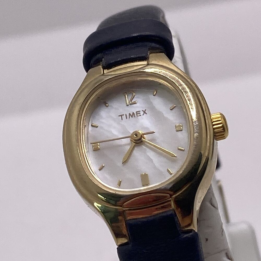 Womens Timex Gold Tone Watch Works New Battery